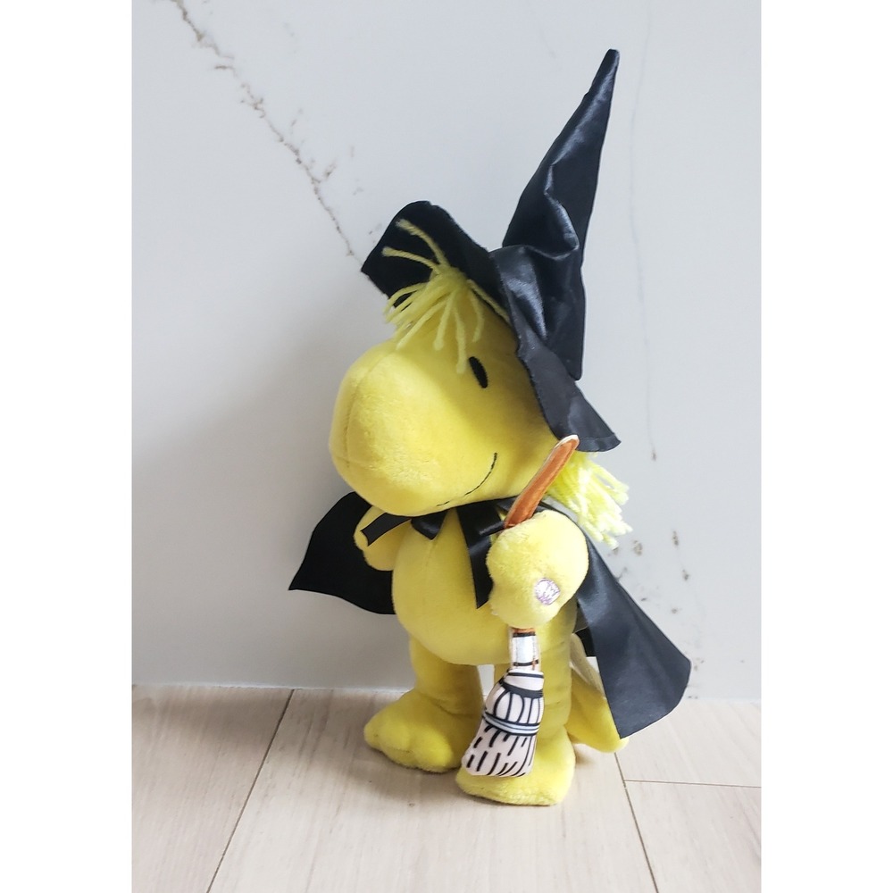 Peanuts Woodstock Witch with Halloween Broom Animatronic Waddler Plush Decor